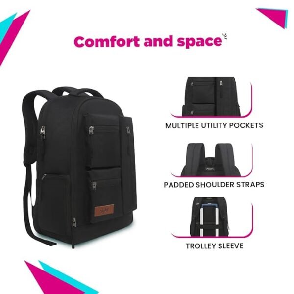 Skybags 25L NEXUS LAPTOP BACKPACK (E) BLACK - Image 5