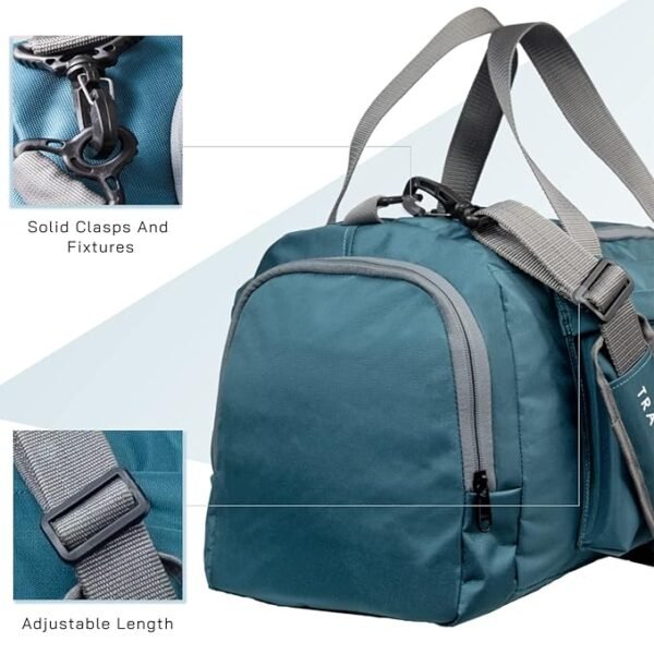 TRAVALATE Travel Duffle Luggage Bag Organizer | Multi Pocket Ultra-Light| Polyester 45 Lt| Men And Women | 21 X 09 X 11 Inch | Sea Green, 22.86 cm - Image 4