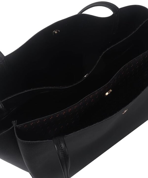 Pure Vegan Leather Tote Bag for Women, Fully Embossed, Handbag, Shoulder Bag, Black - Image 4